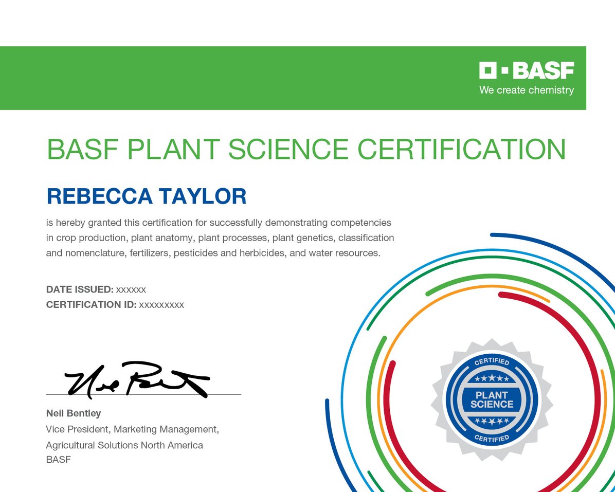 BASF Plant Science Certification
