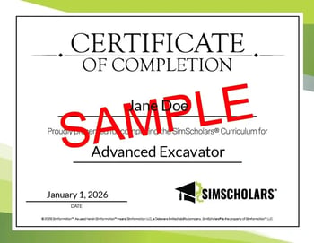 SimScholars_AdvancedExcavatorCertificate