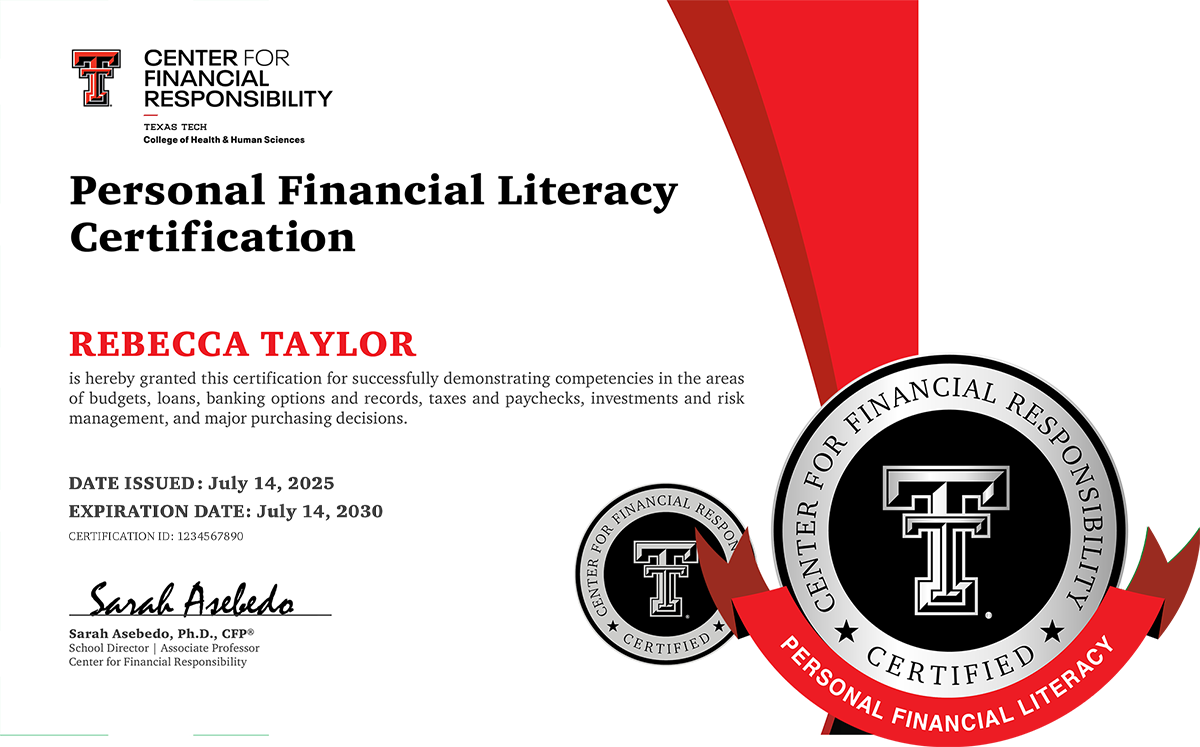 Center for Financial Responsibility Personal Financial Literacy