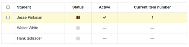 Live progress showing a pause icon indicating the question review pop‑up is open