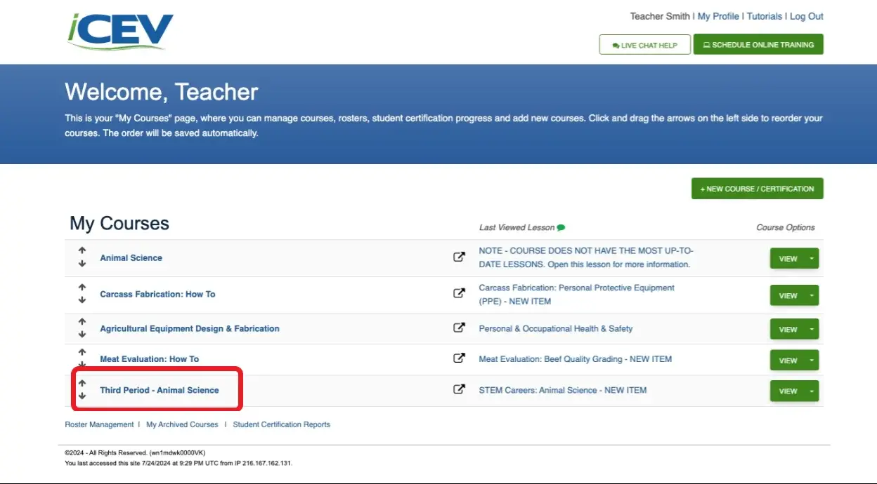 Setting Up Your My Courses Page_1