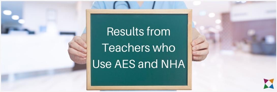 results from teachers who use aes and nha test prep materials